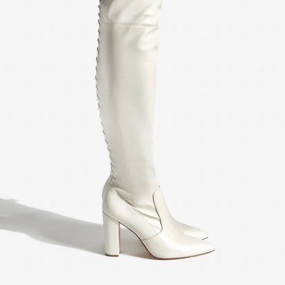 Tayson High Block Heel Boot, color: bone, size: 8.5, Lightly used - Picture 8 of 11